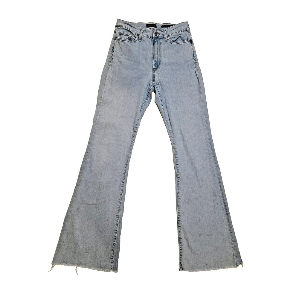 Banana Republic Flare High Rise Jeans Size 29 Light Blue Y2K raw hem frayed worn